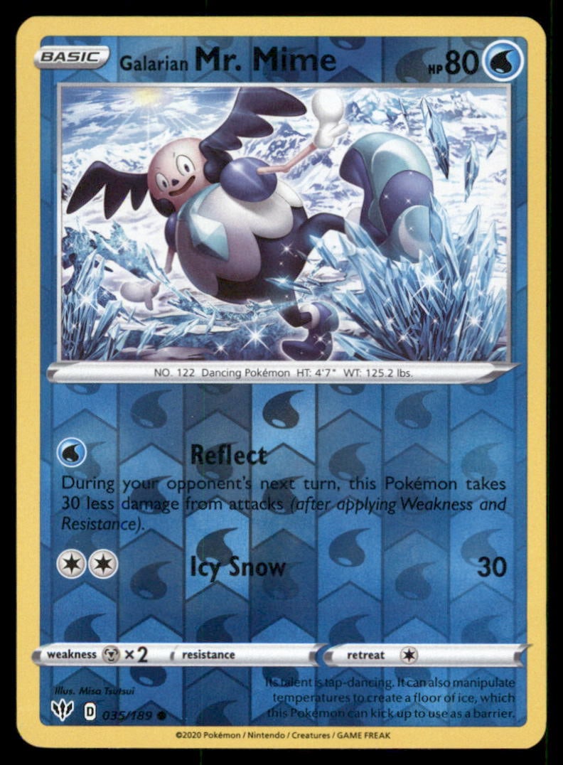 Galarian Mr. Mime 035/189 Darkness Ablaze Pokemon Card Reverse Holo: We offer combined shipping on multiple items. Buyers may also arrange their own shipping. LiveShipping is a separate and independent option for shipping that is NOT a part of the auction house or thei