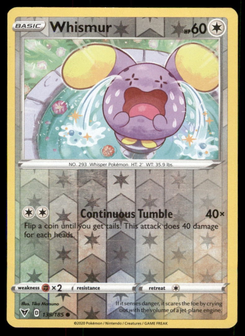 Whismur 135/185 Vivid Voltage Pokemon Card Reverse Holo (1 of 2)