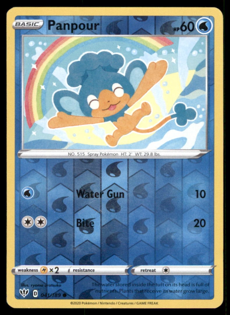 Panpour 041/189 Darkness Ablaze Pokemon Card Reverse Holo (1 of 2)