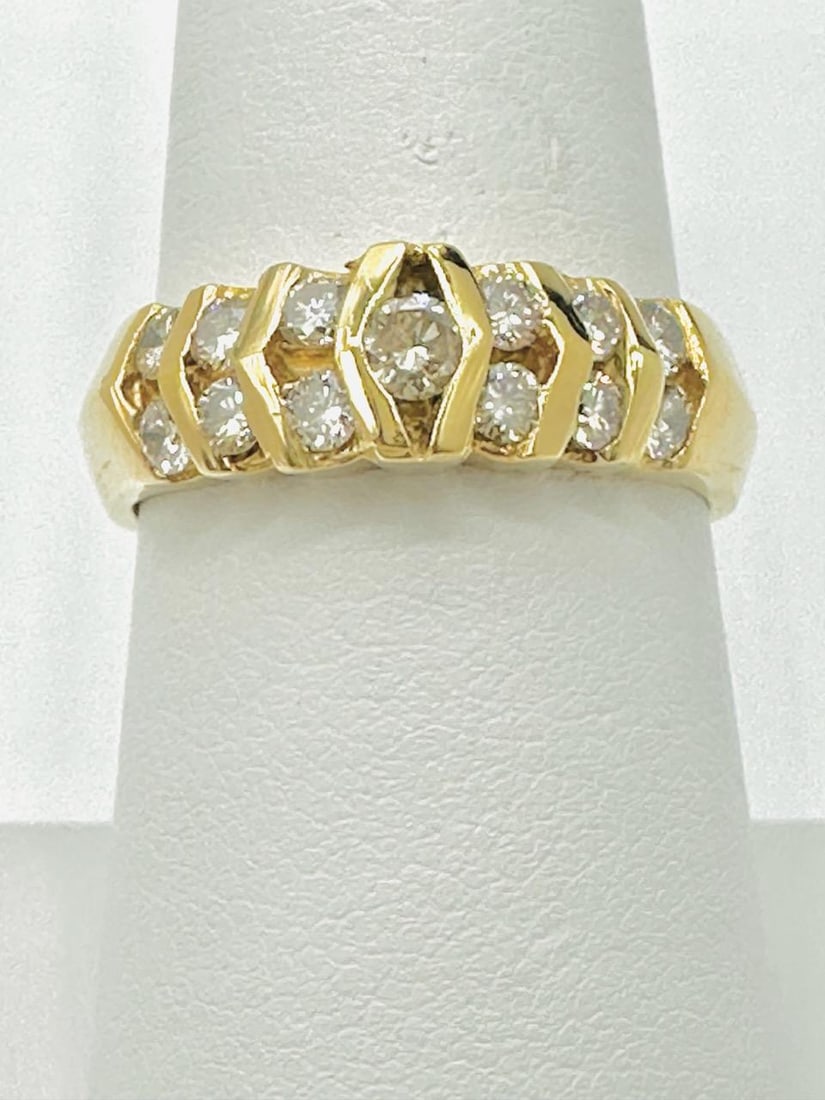 14KT Yellow Gold Natural Diamond Ring # 2022 (1 of 3)