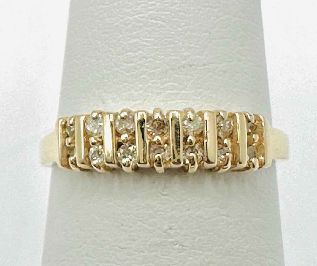 14KT Yellow Gold Natural Diamond Ring # 2032 (1 of 3)