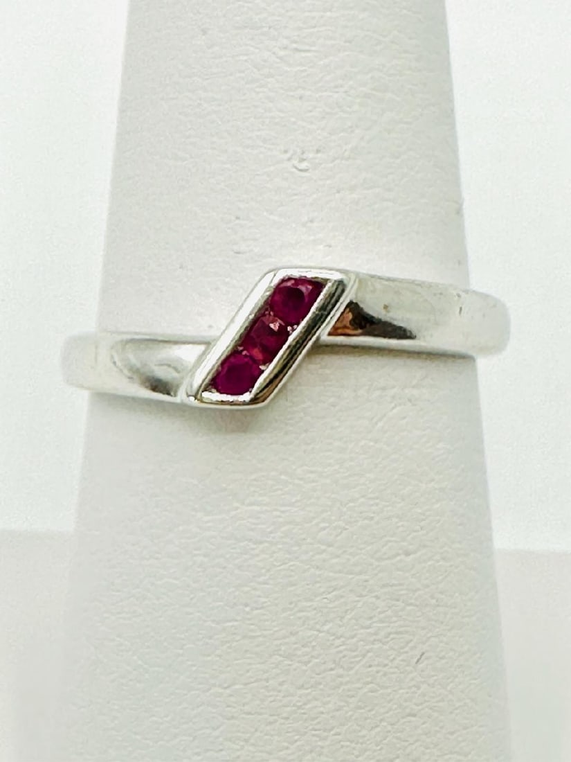 14KT White Gold Natural Ruby Ring # 2040 (1 of 3)