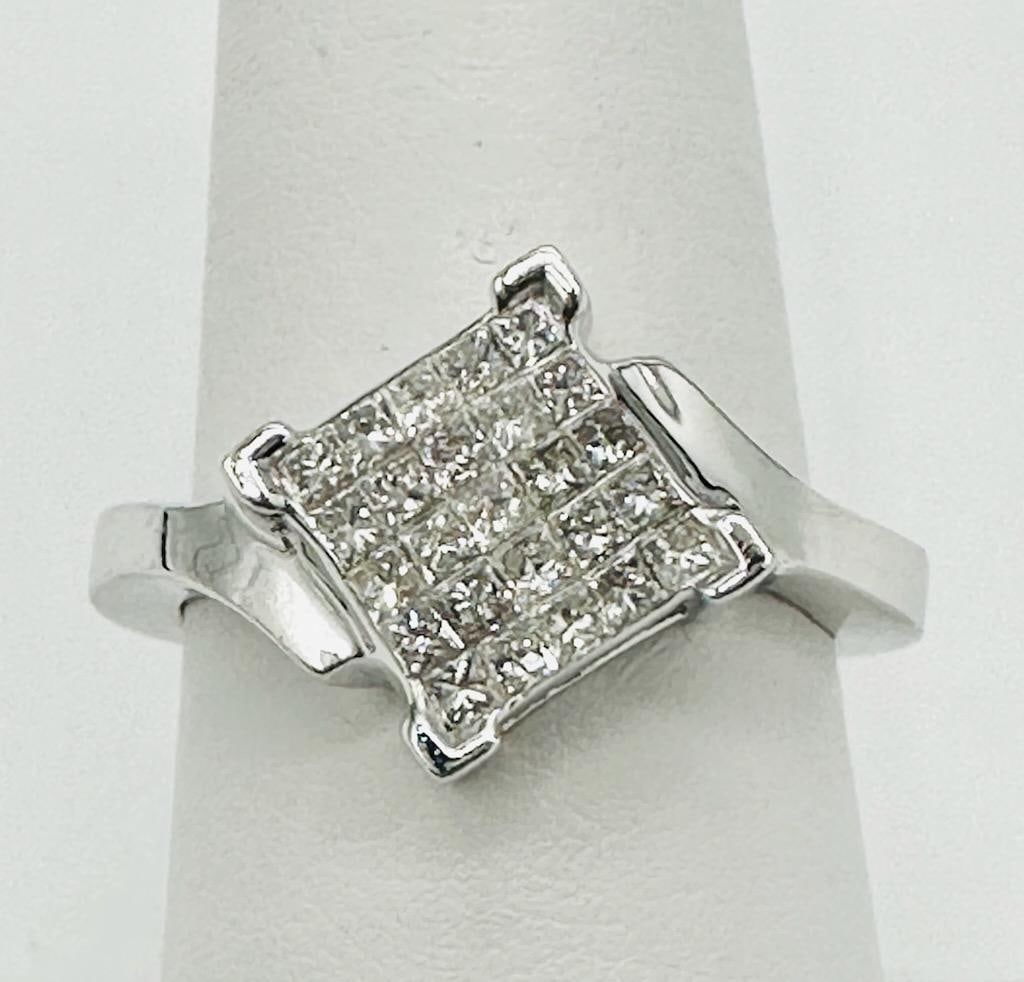 14KT White Gold Natural Diamond Ring # 2057 (1 of 4)