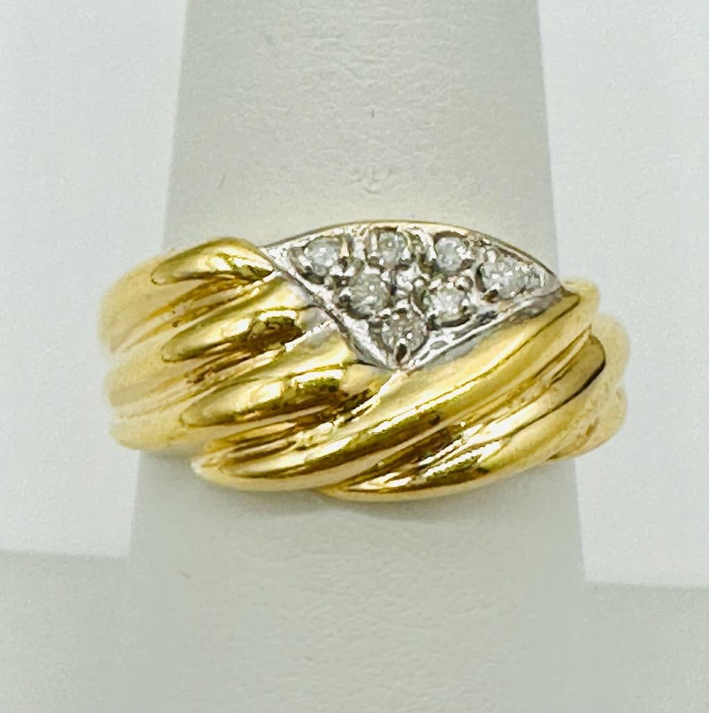 14KT Yellow Gold Natural Diamond Ring # 2079 (1 of 4)