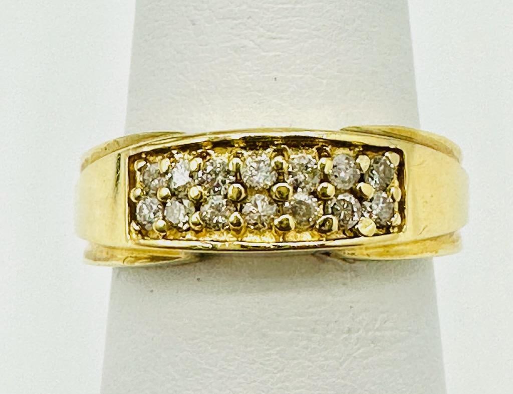 14KT Yellow Gold Natural Diamond Ring # 2084 (1 of 4)