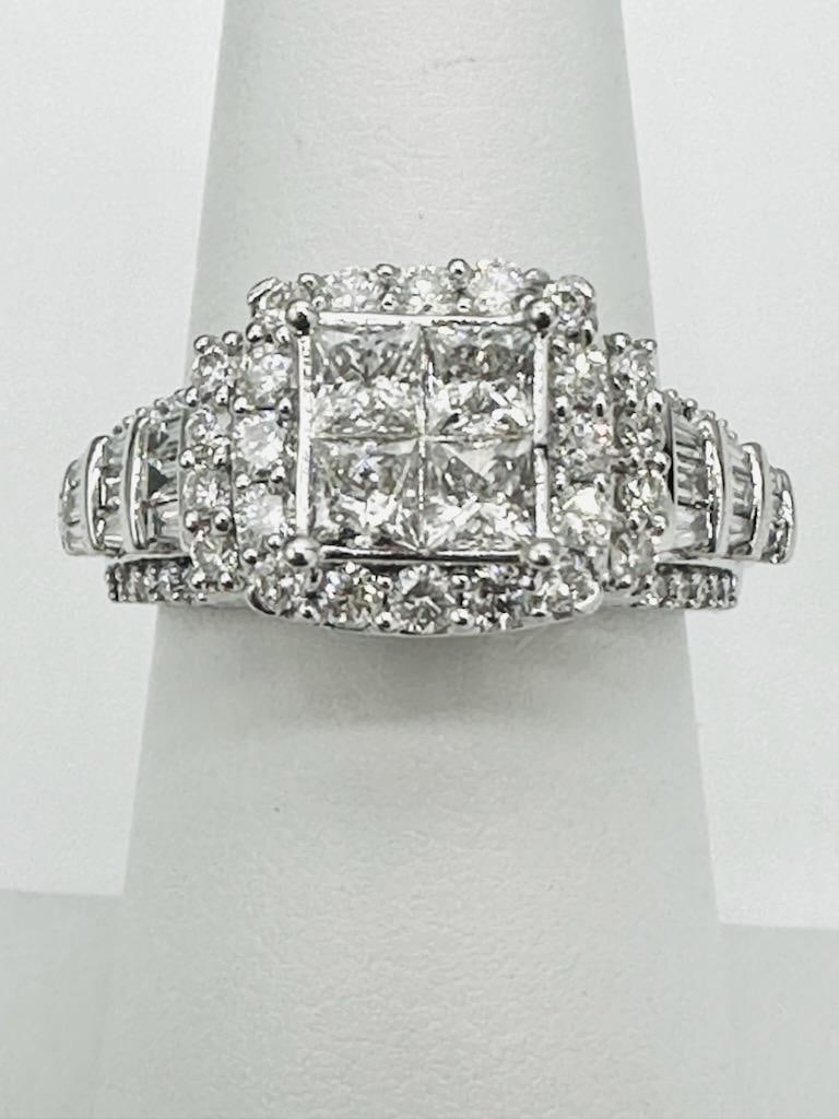 14KT White Gold Natural Diamond Ring # 2112 (1 of 4)