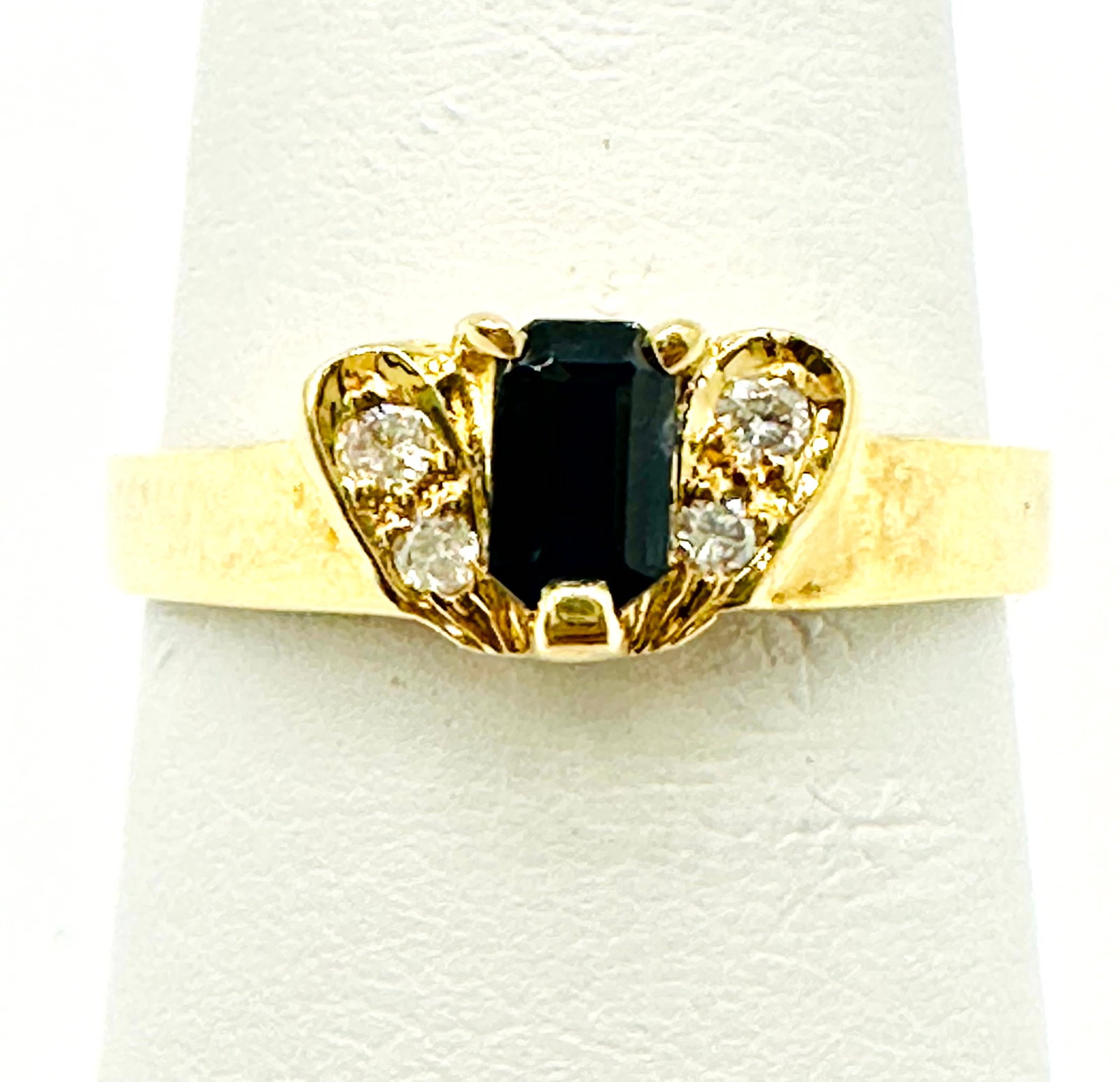 Natural Diamond and Sapphire Ring, 14KT Yellow Gold # 2247 (1 of 4)