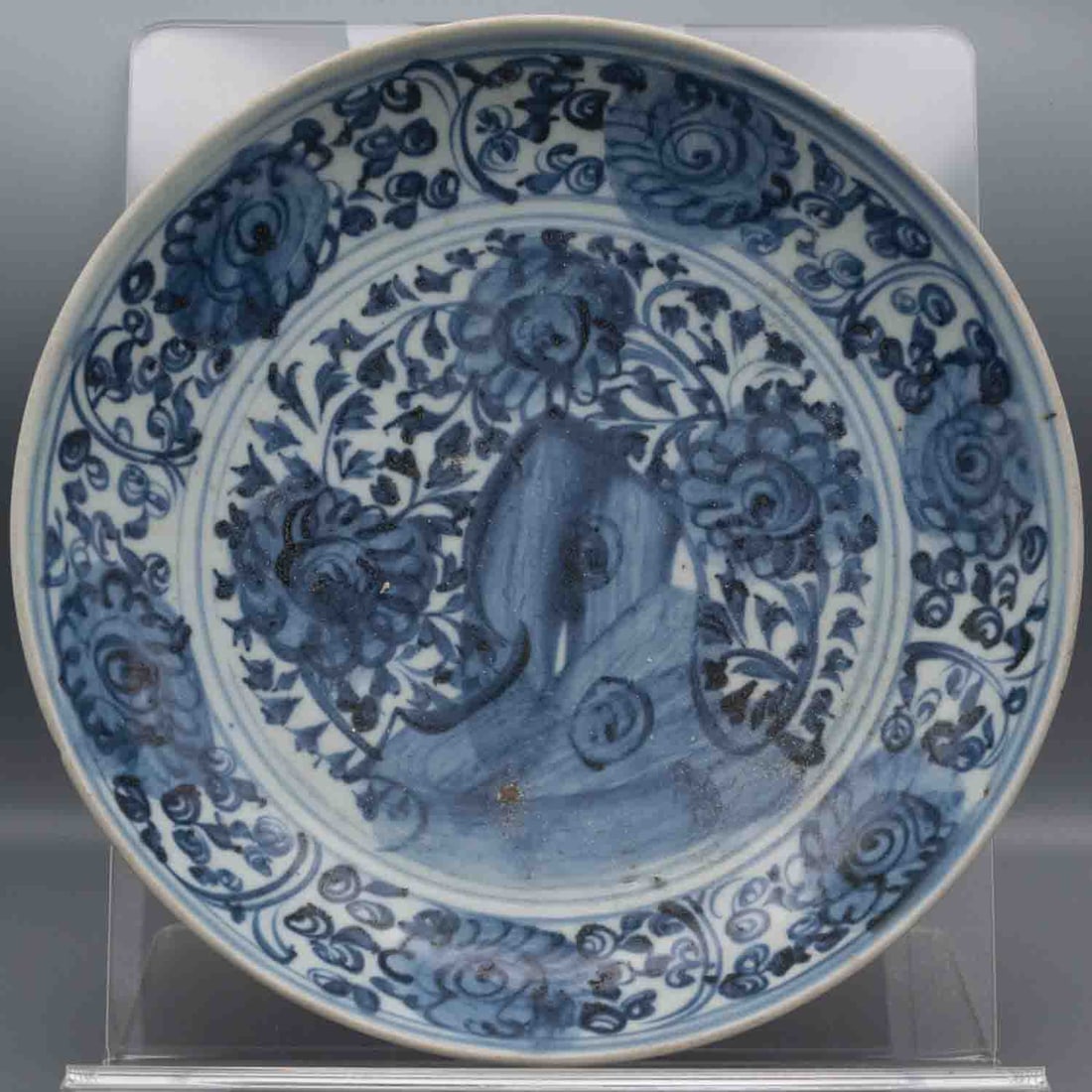 Antique Chinese Late Qing Or Republic Era Blue And White Porcelain Large Decor Plate: Medium: Blue And White Porcelain Size: 9.5X9.5X1.7 inches Age/Detail: Antique Chinese Late Qing Or Republic Era Condition: great overall, cracks and scratches, check photo for condition reference. Pro