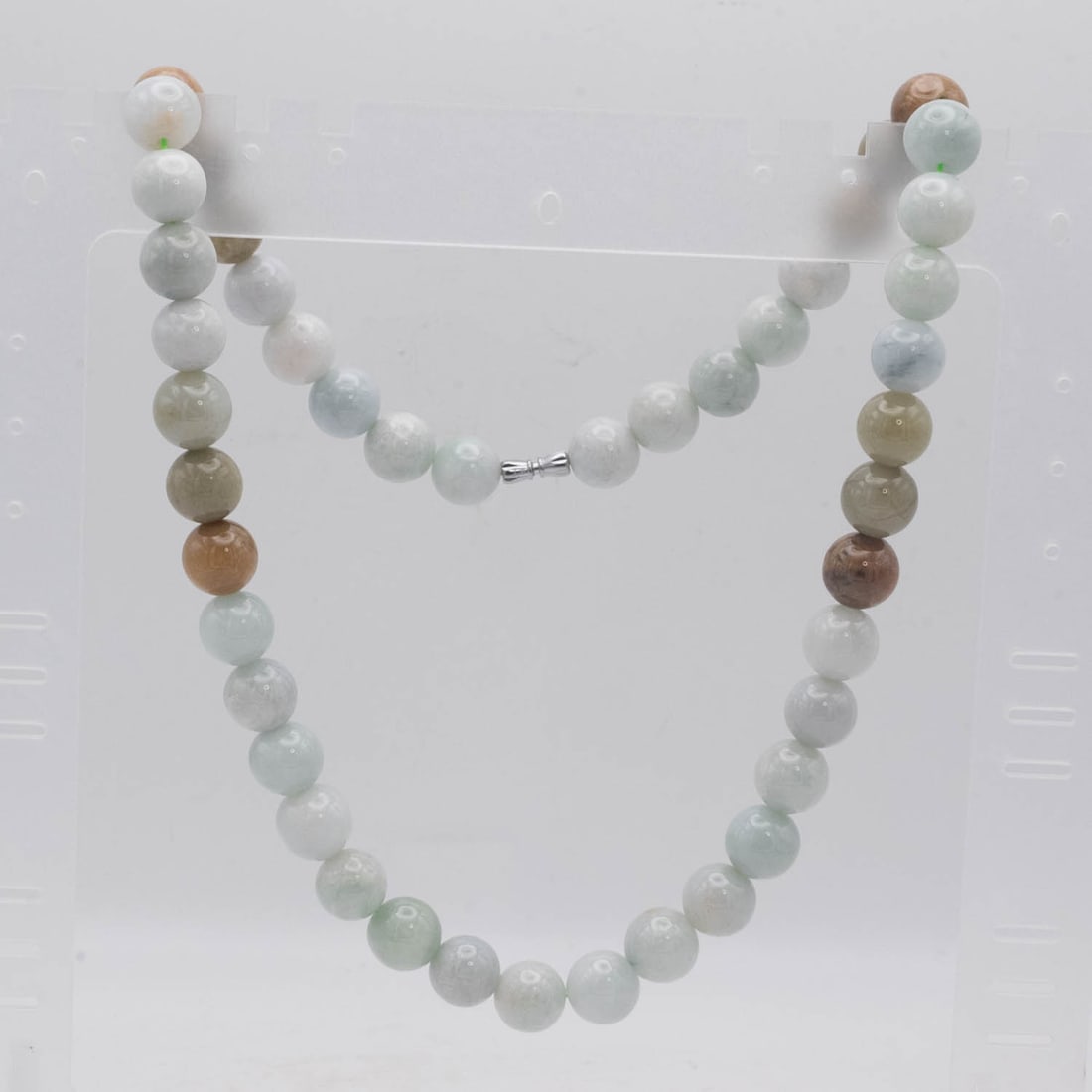 Chinese Natural Jadeite Bead Necklace (1 of 7)
