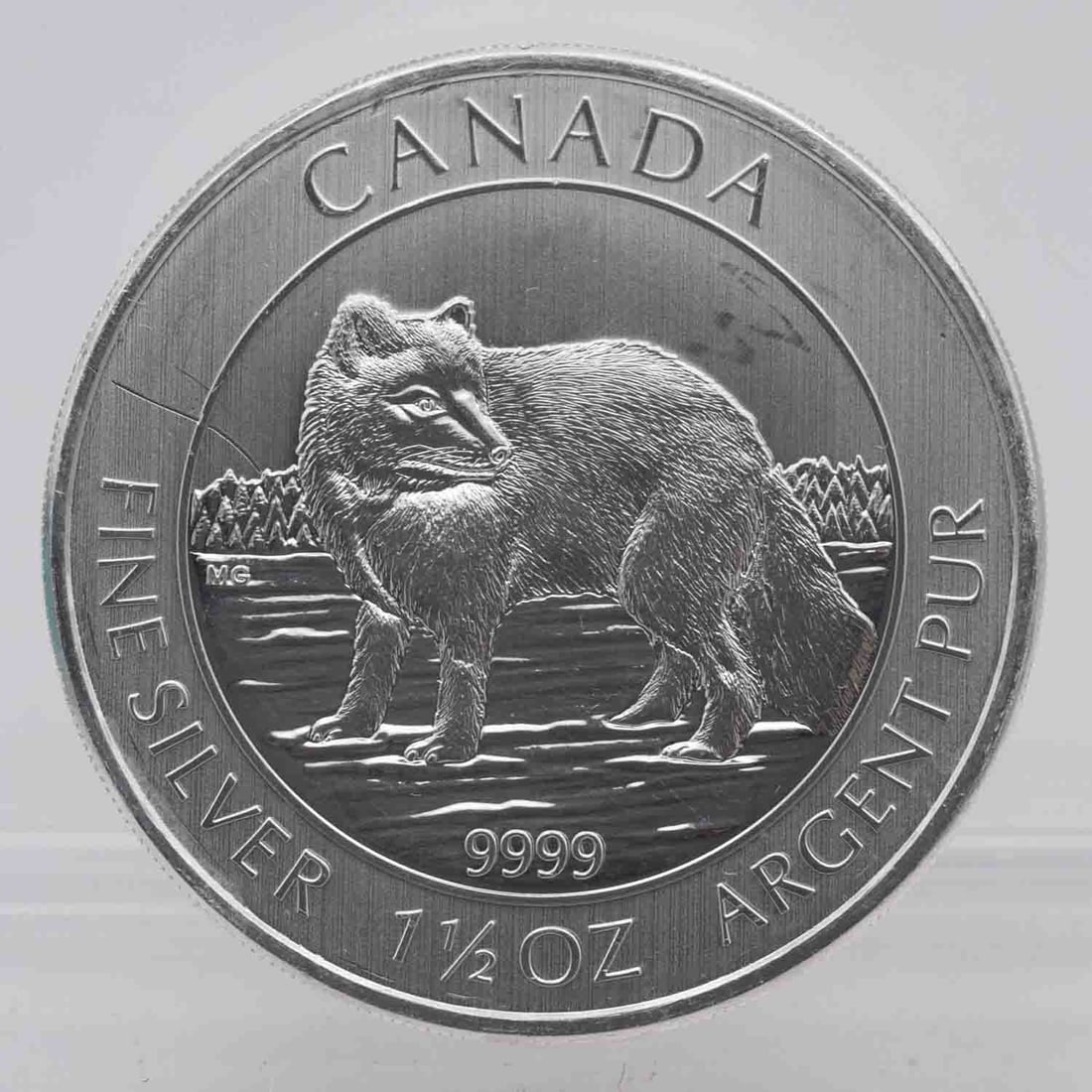 2014 Canada Arctic Fox 1.5oz Silver Coin: MLC2501030 Subject: Canada Arctic Fox 1.5oz Silver Coin Medium: 9999 Silver Year: 2014 Condition: MS, Proof Life Note: Any condition statement is given as an opinion and should not be treated as a sta
