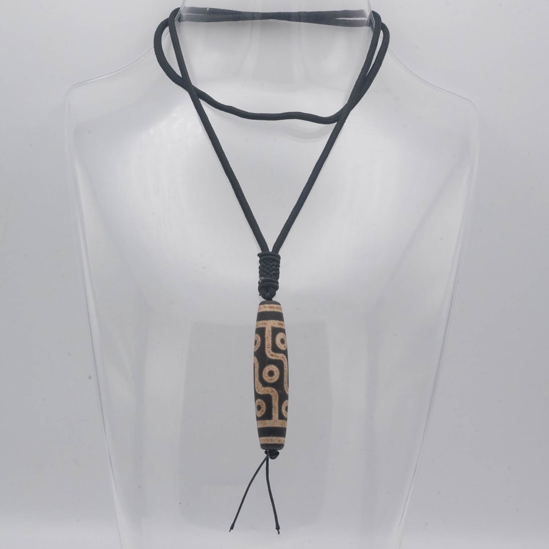 Antique Chinese Tibetan Dzi Bead Pendant: Medium: Dzi Bead Size: 2.3x0.5 inches Age/Detail: Antique Chinese Tibetan Condition: great overall, check photo for condition reference. Provenance: Collection from Estate in Tribecca LiveShipping is 