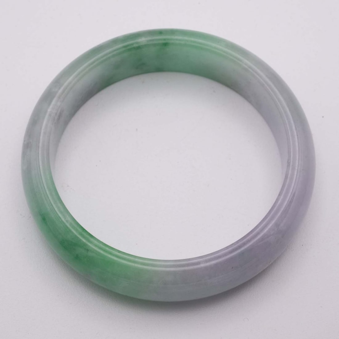 Chinese Multi Colored Jade Bangle: Medium: Multi Colored Jade Size: 2.4 inches Age/Detail: Chinese Condition: great overall, check photo for condition reference. Provenance: Collection from Estate in Williamsburg LiveShipping is NOT a 