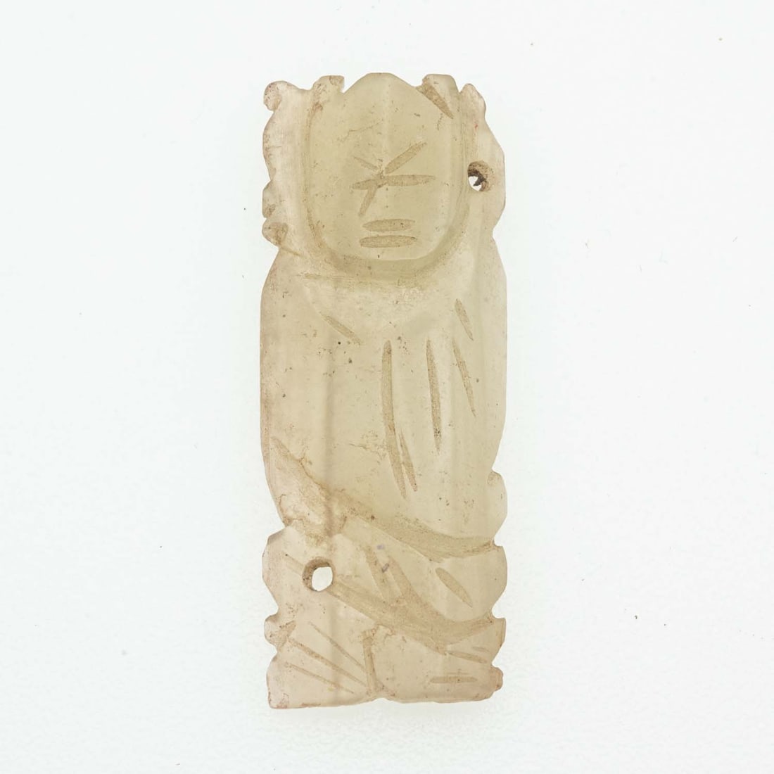 Old Carved Yellow Jadeite Deity Pendant (1 of 3)