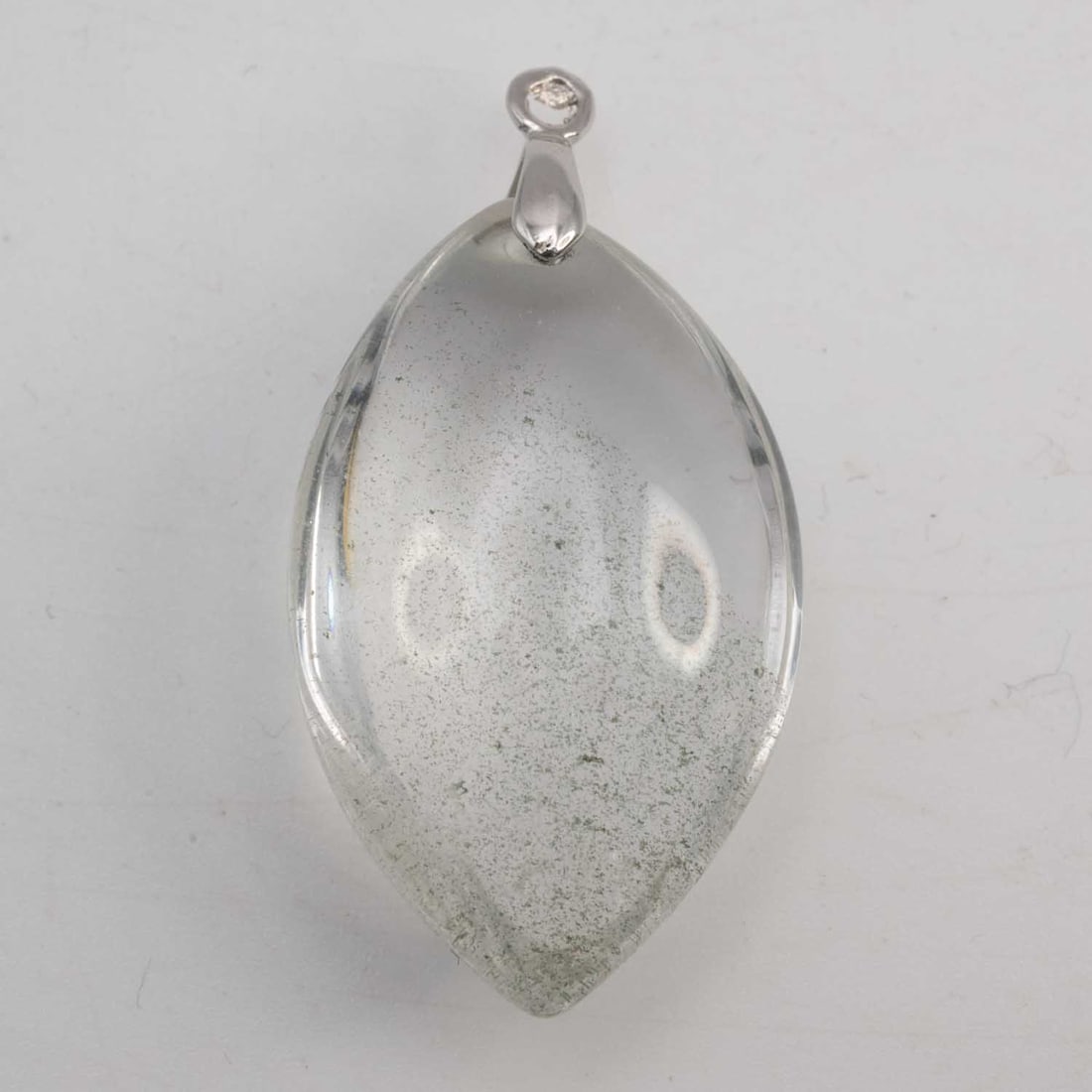 Natural Quartz Pendant: Medium: Quartz Size: 1.5x1x0.5 inches Age/Detail: Natural Condition: great overall, check photo for condition reference. Provenance: Collection from Estate in Williamsburg LiveShipping is NOT a part o