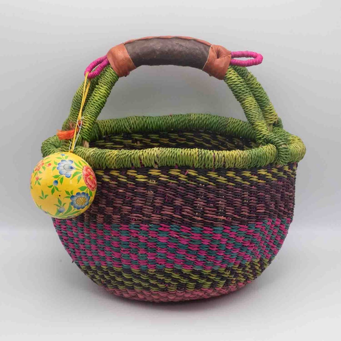 Authentic African Mini Market Woven Basket (1 of 9)