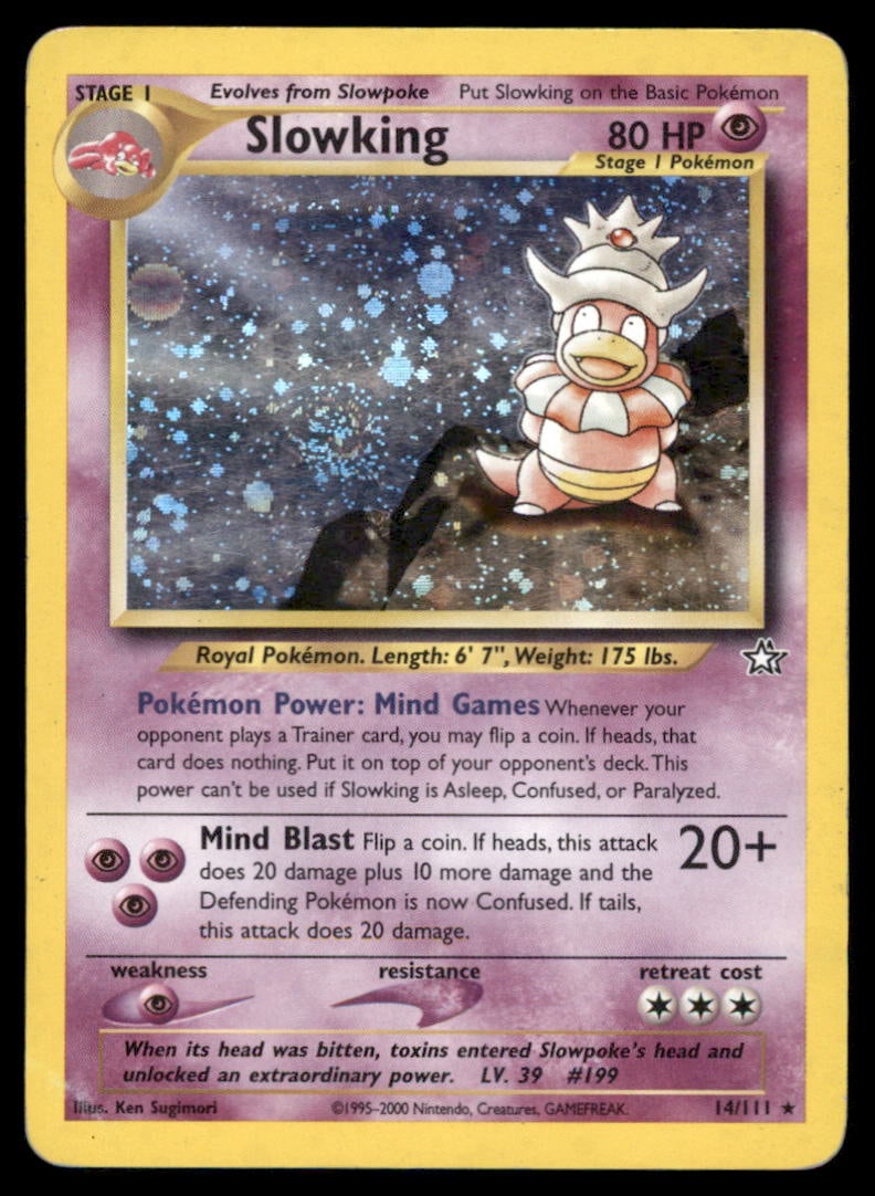 Slowking 14/111 Holo Neo Genesis Pokemon Card Unlimited Holo (1 of 2)