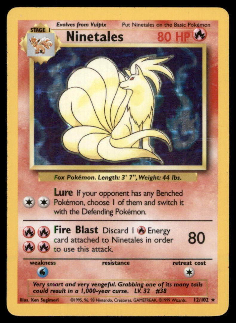 Ninetales 12/102 Holo Base Set Unlimited Pokemon Card Holo (1 of 2)