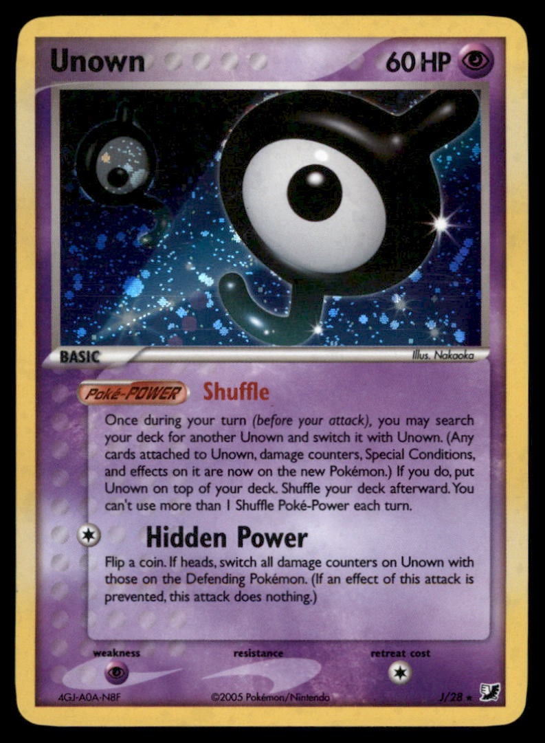 Unown J/115 Unseen Forces Pokemon Card (1 of 2)
