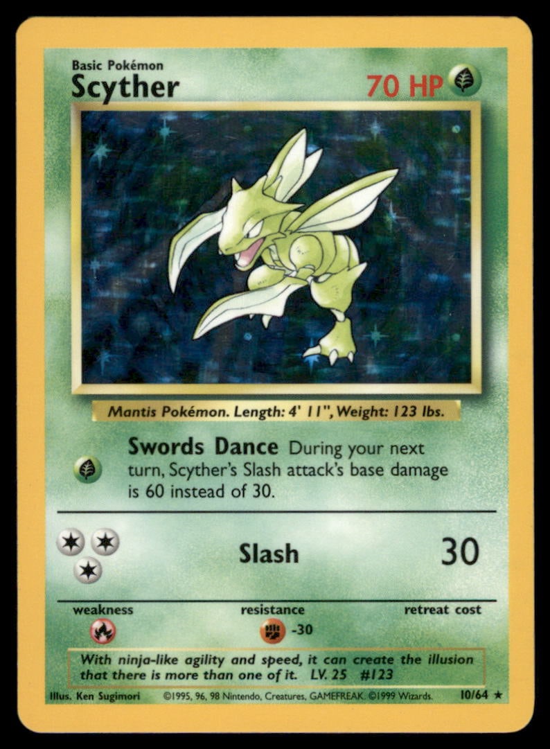 Scyther 10/64 Holo Jungle Pokemon Card Unlimited Holo (1 of 2)