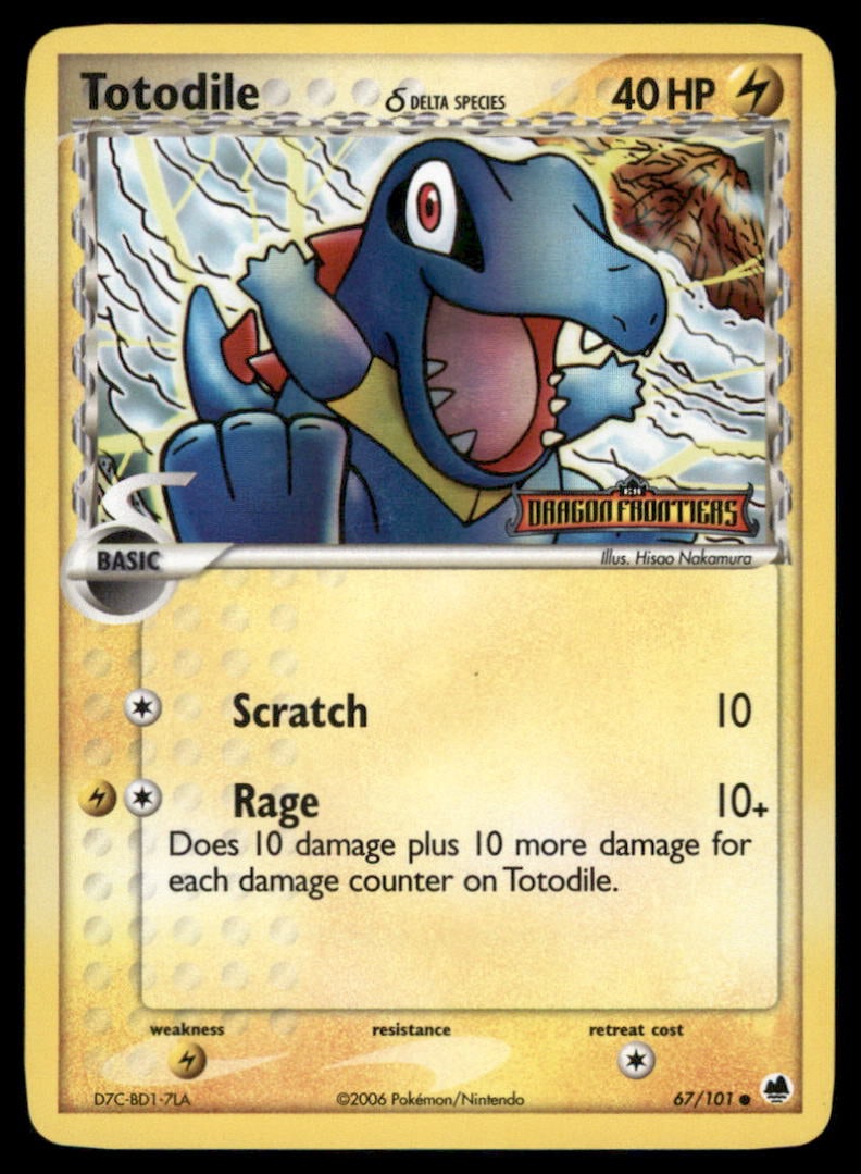 Totodile 67/101 Dragon Frontiers Pokemon Card Reverse Holo (1 of 2)