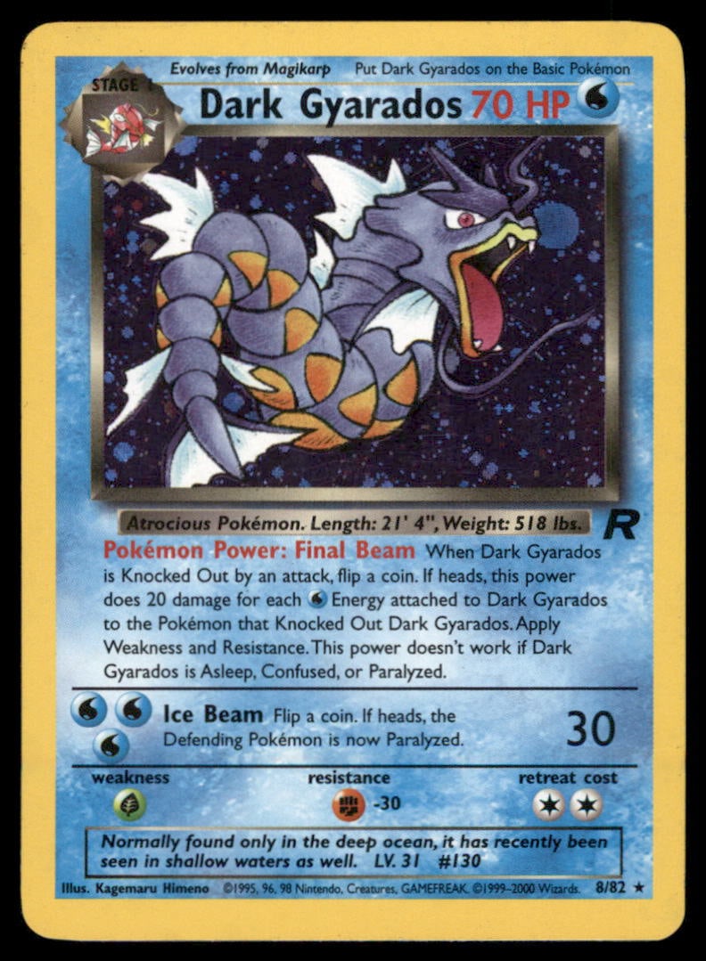 Dark Gyarados 8/82 Holo Team Rocket Pokemon Card Unlimited Holo (1 of 2)