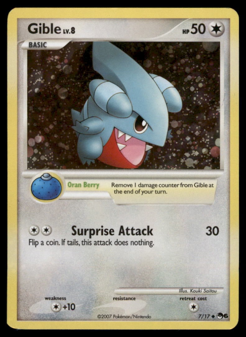 Gible 7/17 POP Series 6 Pokemon Card Holo (1 of 2)