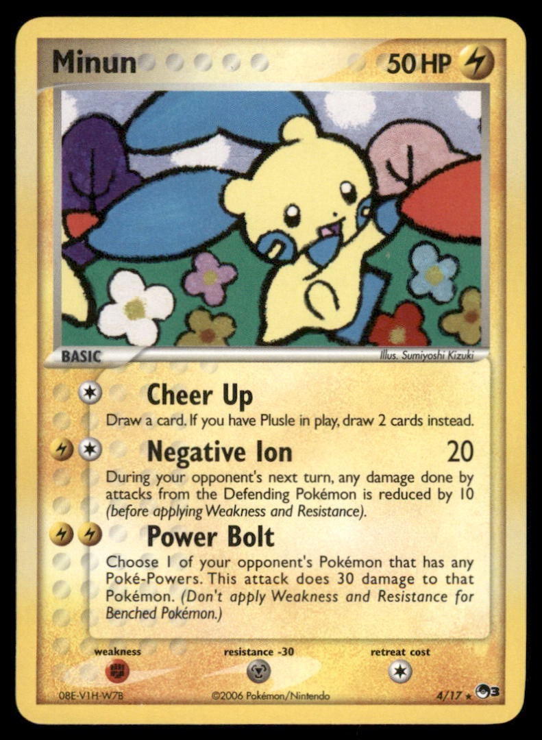 Minun 4/17 POP Series 3 Pokemon Card Holo (1 of 2)