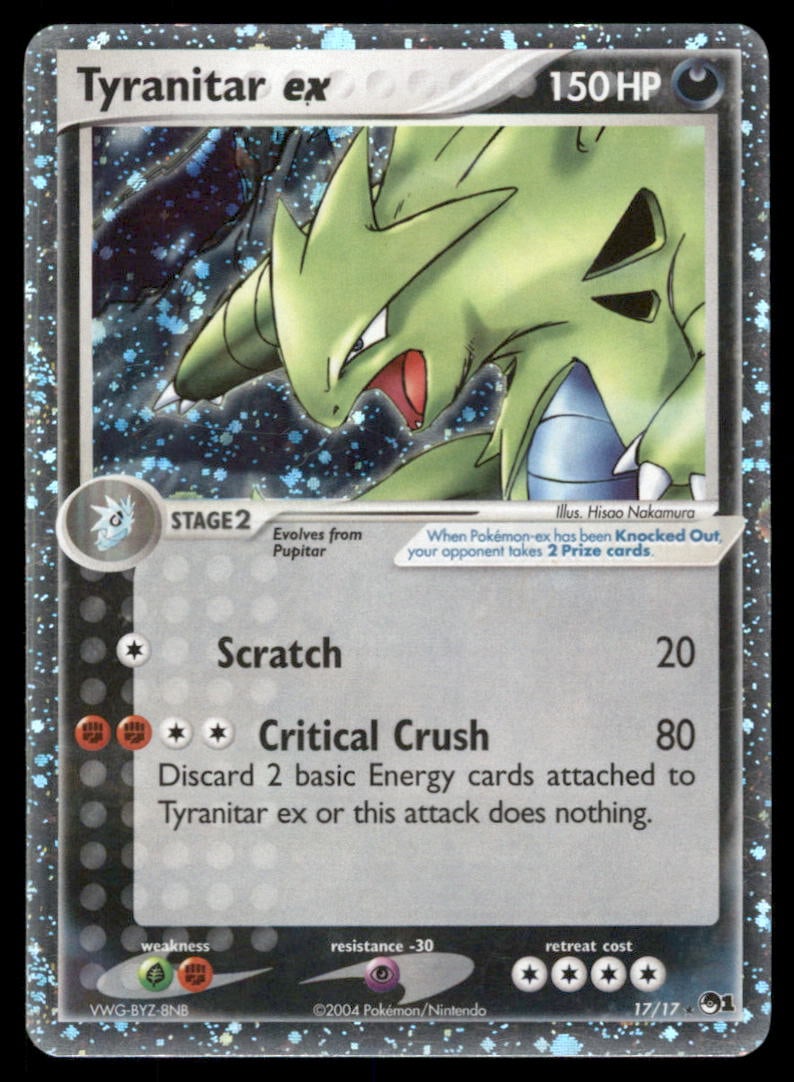 Tyranitar ex 17/17 POP Series 1 Pokemon Card Holo (1 of 2)