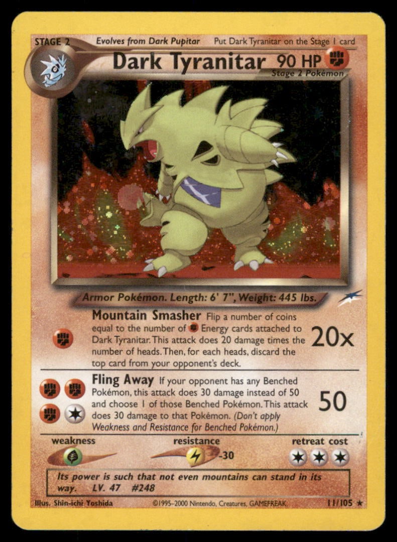 Dark Tyranitar 11/105 Holo Neo Destiny Pokemon Card Unlimited Holo (1 of 2)