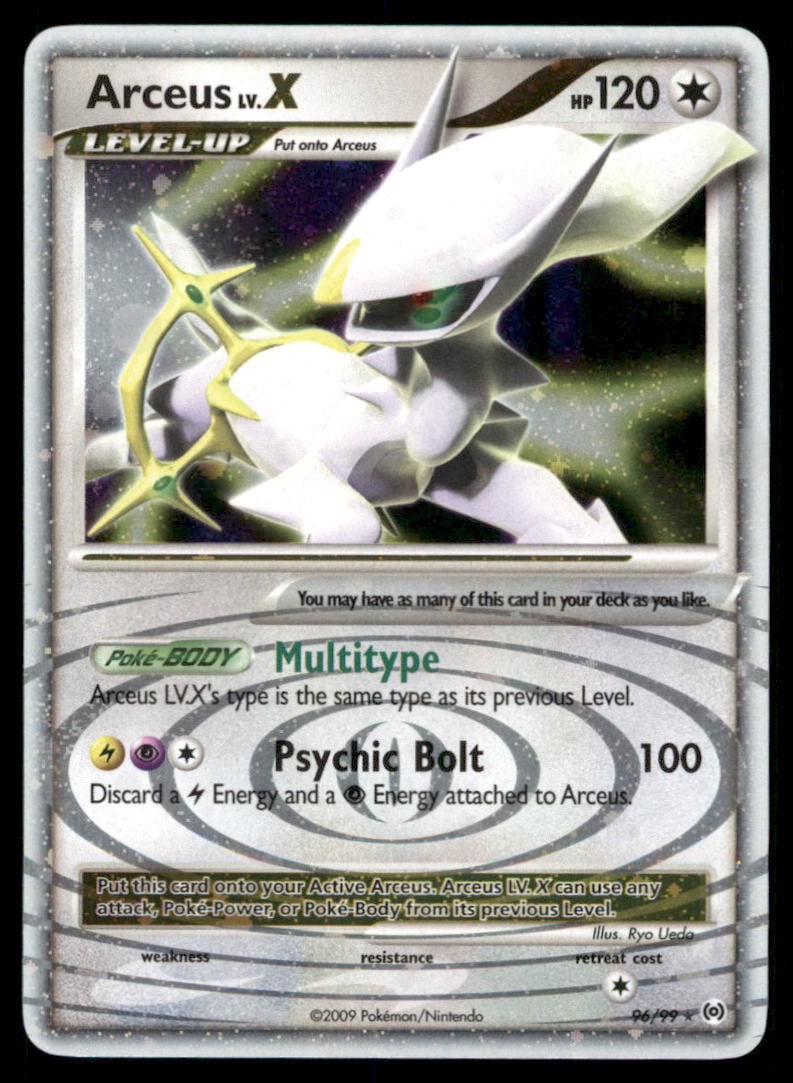 Arceus Lv.X 96/99 Holo Arceus Pokemon Card Holo: We offer combined shipping on multiple items. Buyers may also arrange their own shipping. LiveShipping is a separate and independent option for shipping that is NOT a part of the auction house or thei