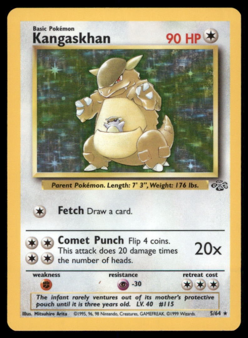 Kangaskhan 5/64 Holo Jungle Pokemon Card Unlimited Holo (1 of 2)