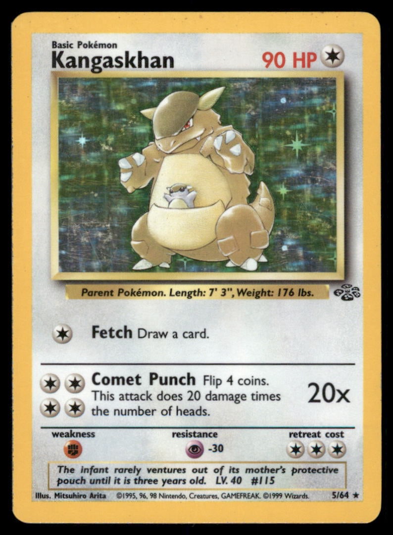 Kangaskhan 5/64 Holo Jungle Pokemon Card Unlimited Holo (1 of 2)
