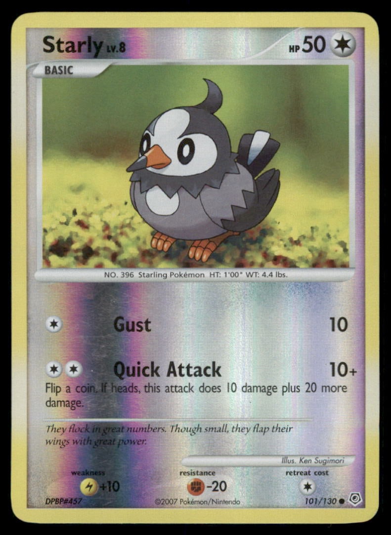 Starly 101/130 Diamond & Pearl Pokemon Card Reverse Holo (1 of 2)