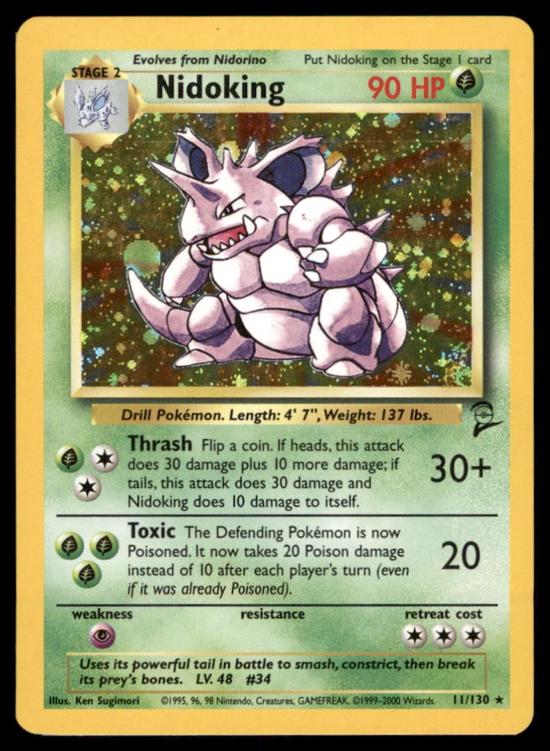 Nidoking 11/102 Holo Base Set Unlimited Pokemon Card Holo (1 of 2)