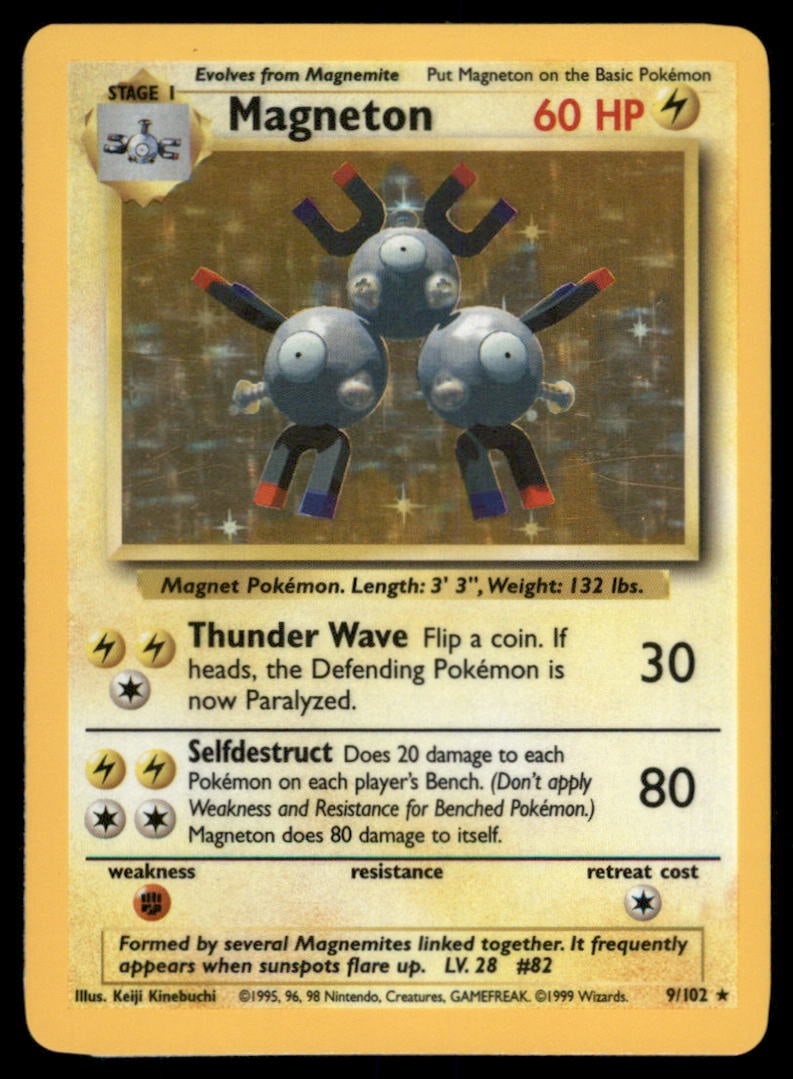Magneton 9/102 Holo Base Set Unlimited Pokemon Card Holo (1 of 2)