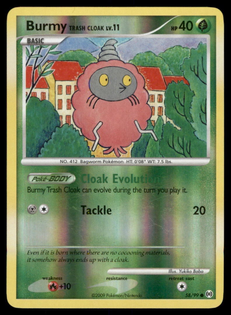Burmy Trash Cloak 58/99 Arceus Pokemon Card Reverse Holo (1 of 2)