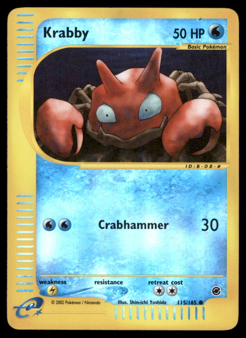 Krabby 115/165 Expedition Base Set Pokemon Card Reverse Holo (1 of 2)