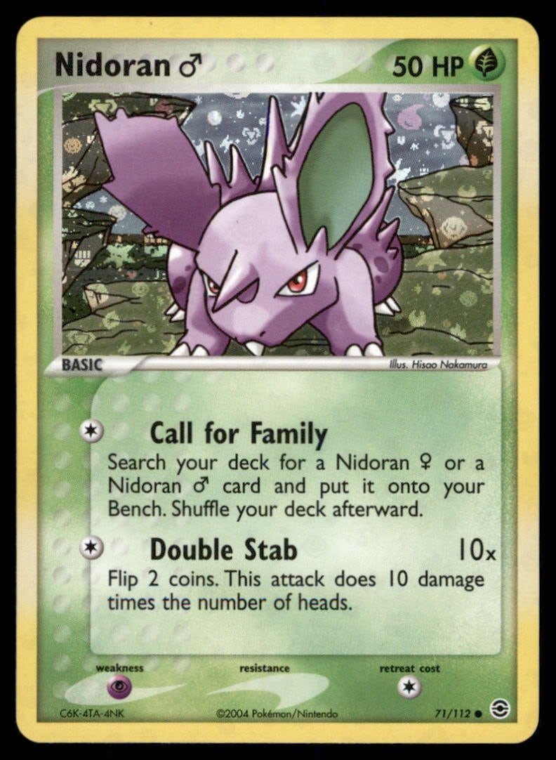 Nidoran M 71/112 FireRed & LeafGreen Pokemon Card Reverse Holo (1 of 2)