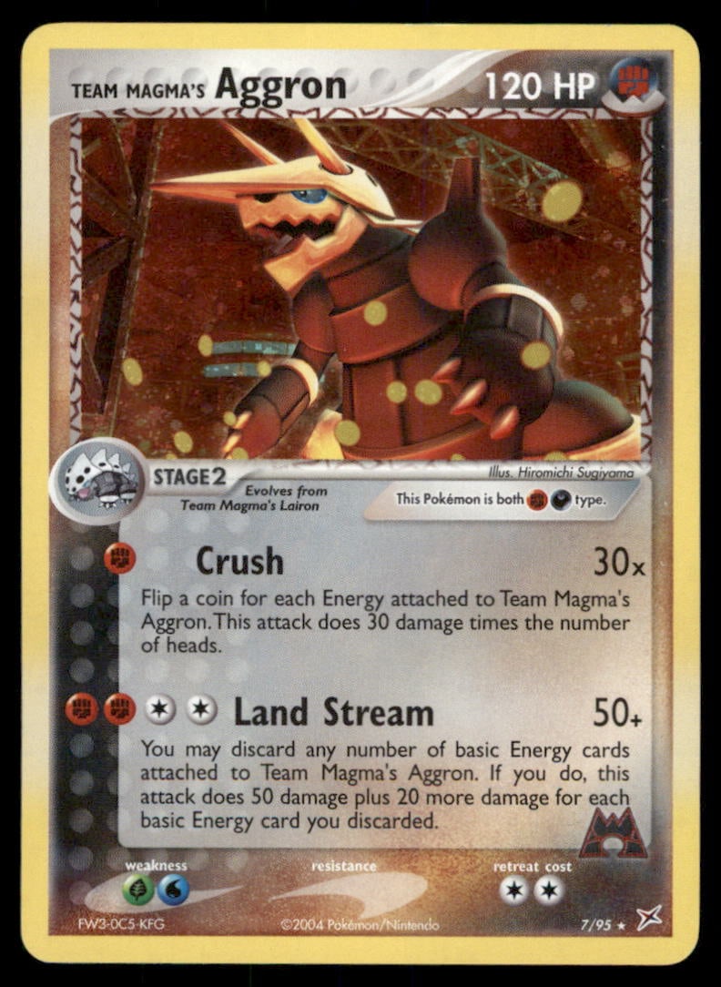 Team Magma's Aggron 7/95 Holo Team Magma vs Team Aqua Pokemon Card Holo (1 of 2)