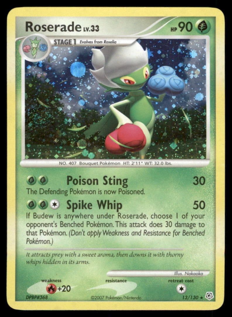 Roserade 13/130 Holo Diamond & Pearl Pokemon Card Holo (1 of 2)