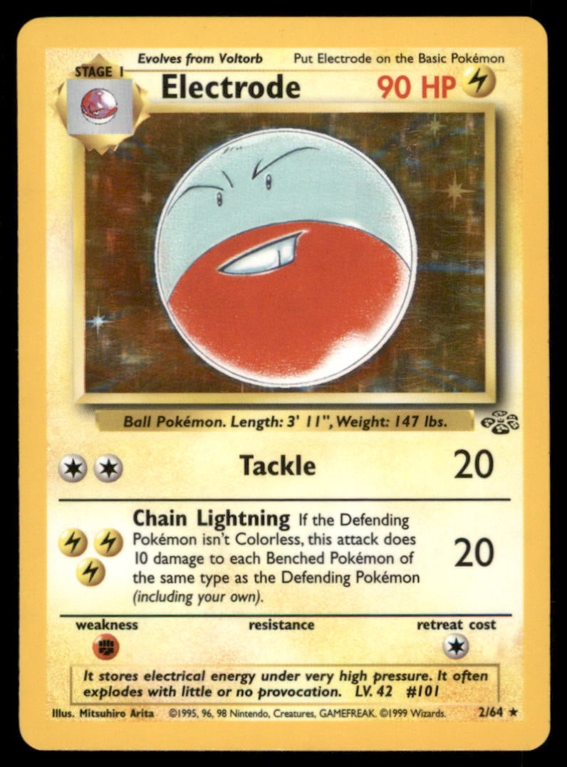 Electrode 2/64 Holo Jungle Pokemon Card Unlimited Holo (1 of 2)