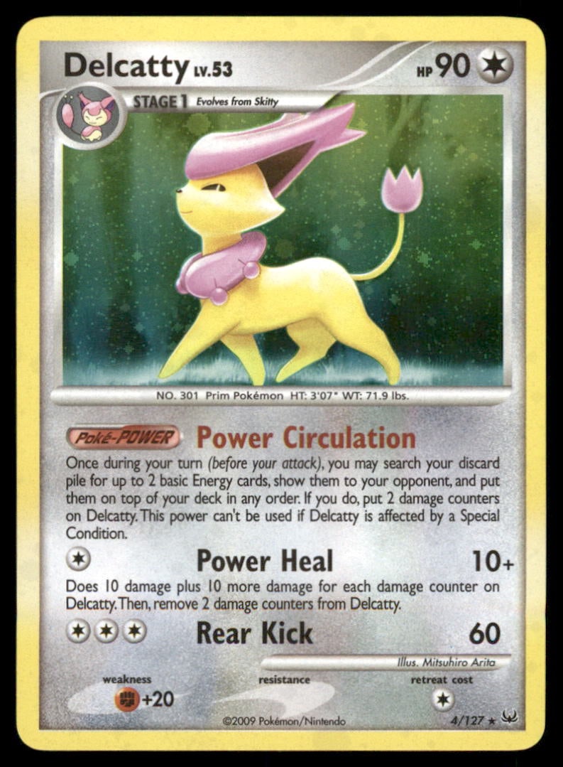 Delcatty 4/127 Holo Platinum Pokemon Card Holo: We offer combined shipping on multiple items. Buyers may also arrange their own shipping. LiveShipping is a separate and independent option for shipping that is NOT a part of the auction house or thei