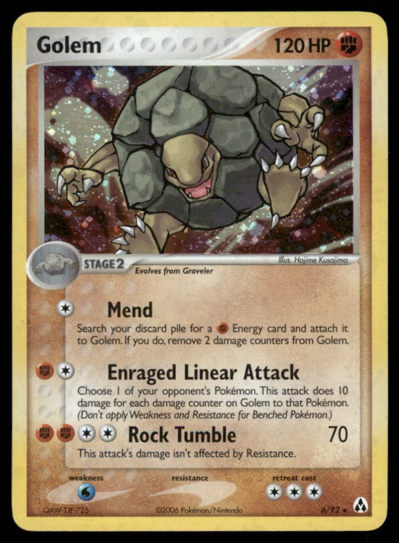 Golem 6/92 Holo Legend Maker Pokemon Card Holo: We offer combined shipping on multiple items. Buyers may also arrange their own shipping. LiveShipping is a separate and independent option for shipping that is NOT a part of the auction house or thei