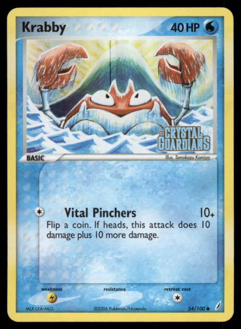 Krabby 54/100 Crystal Guardians Pokemon Card Reverse Holo: We offer combined shipping on multiple items. Buyers may also arrange their own shipping. LiveShipping is a separate and independent option for shipping that is NOT a part of the auction house or thei