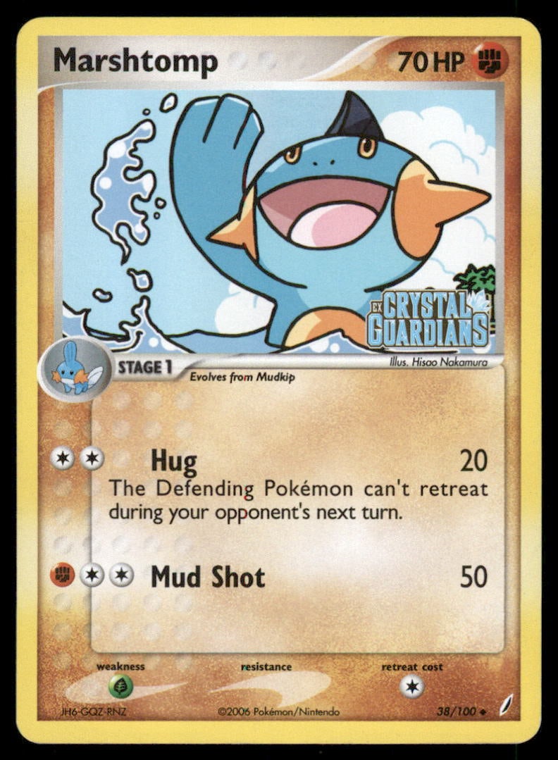 Marshtomp 38/100 Crystal Guardians Pokemon Card Reverse Holo: We offer combined shipping on multiple items. Buyers may also arrange their own shipping. LiveShipping is a separate and independent option for shipping that is NOT a part of the auction house or thei