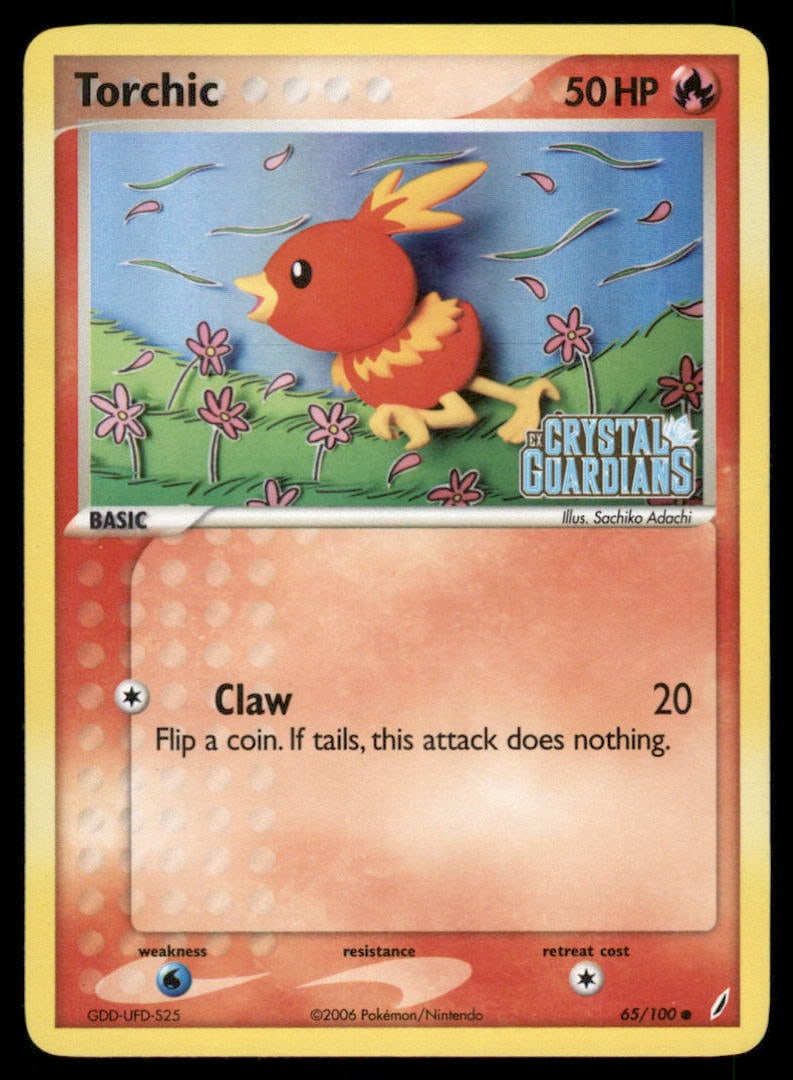 Torchic 65/100 Crystal Guardians Pokemon Card Reverse Holo (1 of 2)