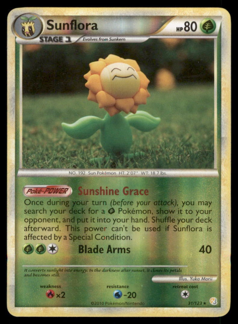 Sunflora 31/123 HeartGold & SoulSilver Pokemon Card Reverse Holo: We offer combined shipping on multiple items. Buyers may also arrange their own shipping. LiveShipping is a separate and independent option for shipping that is NOT a part of the auction house or thei