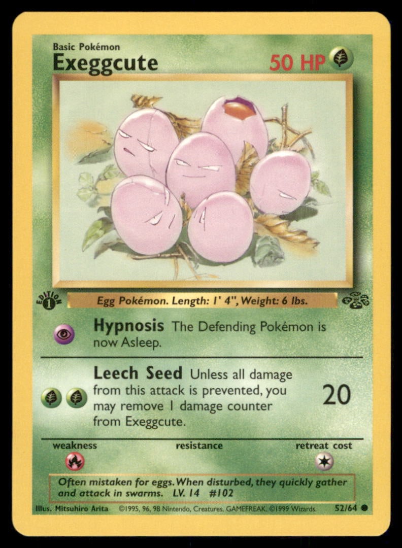 Exeggcute 52/64 Jungle Pokemon Card 1st Edition: We offer combined shipping on multiple items. Buyers may also arrange their own shipping. LiveShipping is a separate and independent option for shipping that is NOT a part of the auction house or thei