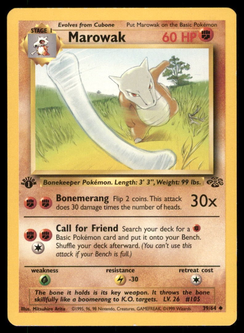 Marowak 39/64 Jungle Pokemon Card 1st Edition (1 of 2)
