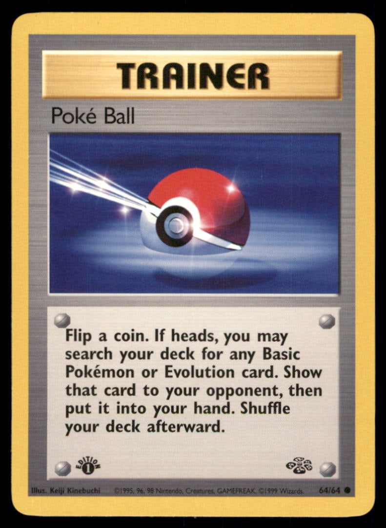 Poke Ball 64/64 Jungle Pokemon Card 1st Edition (1 of 2)